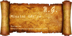 Miszlai Géza névjegykártya