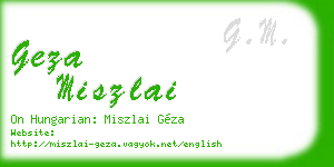 geza miszlai business card